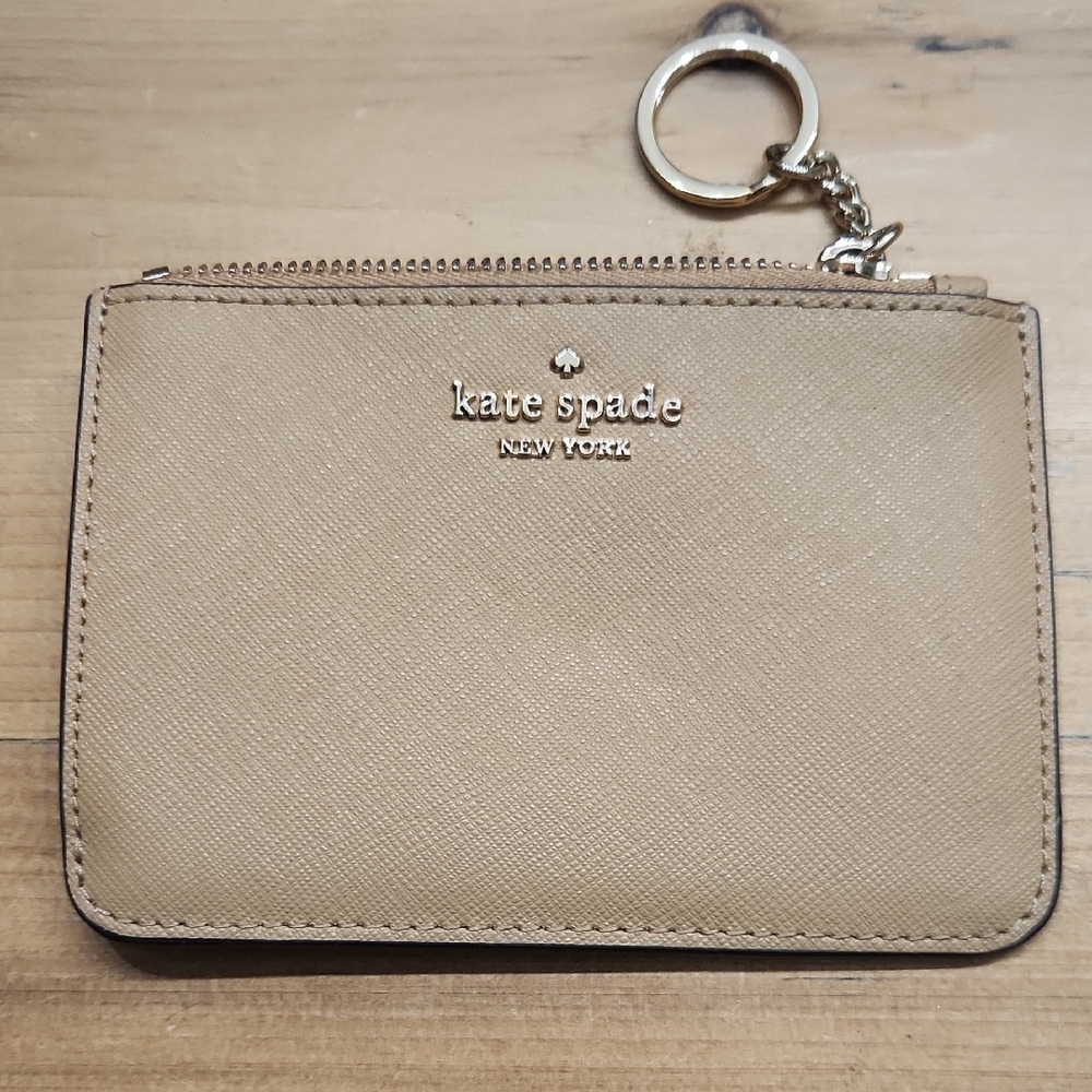 Kate Spade Beige Card Holder with Keychain